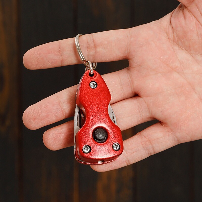 6-in-1 Keychain Multi-Tool with LED Flashlight – Compact & Versatile