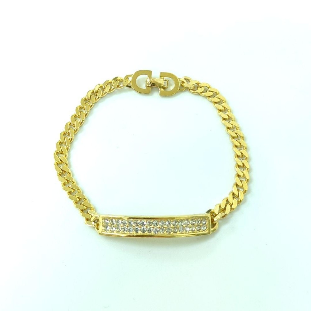Vintage Christian Dior Gold Crystal Rhinestone Bracelet Pre-Owned