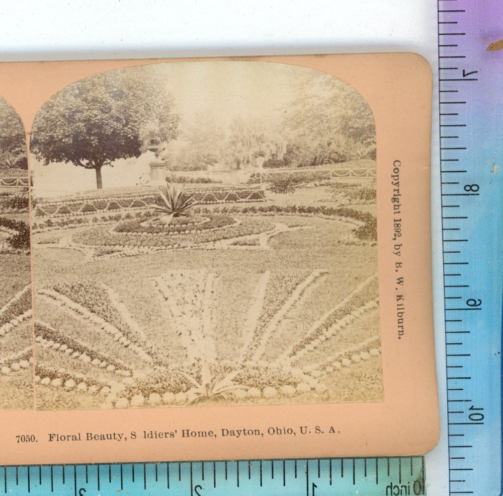 Floral Beauty Soldiers' Home Dayton Ohio OH B.W. Kilburn Stereoview