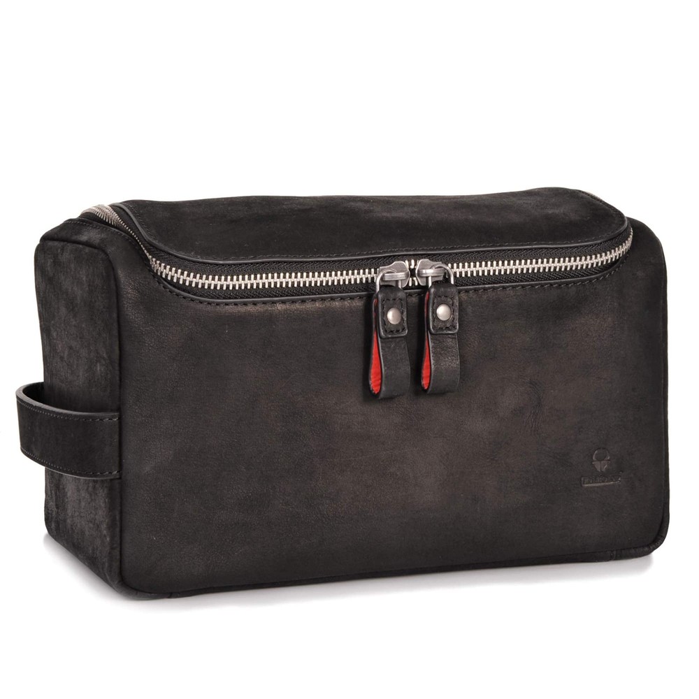 Helsinki Genuine Leather Toiletry Bag for Men and Women – Durable Cosmetic Wash Bag