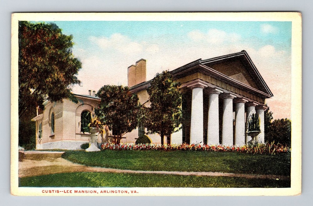 Arlington VA-Virginia, Curtis Lee Mansion, Exterior, Vintage Postcard