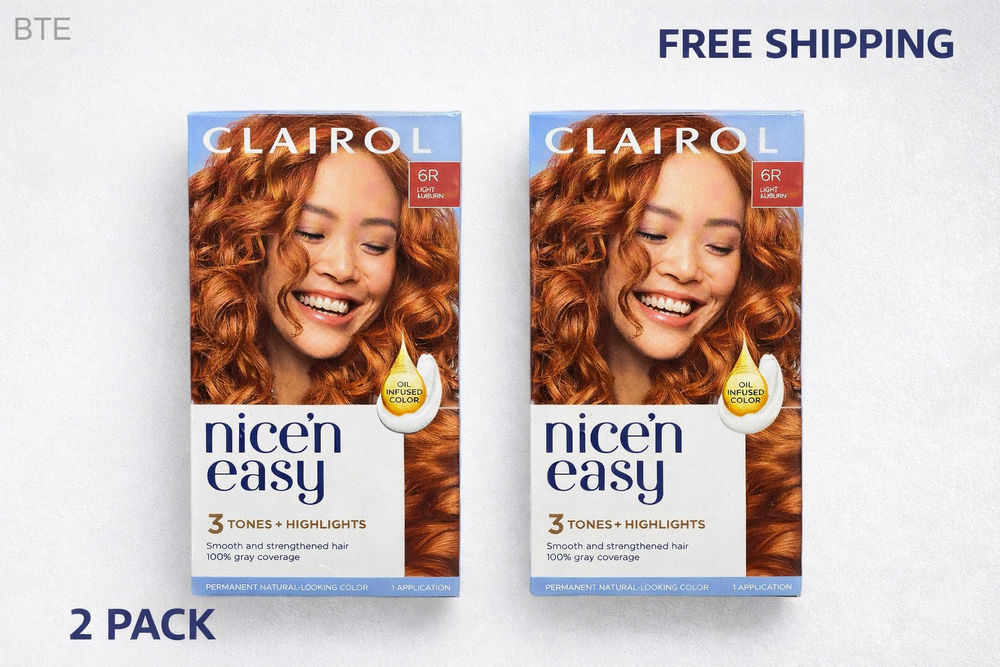 Clairol Nice'n Easy Permanent Hair Color - 6R Light Auburn NEW 🔥🚀 ( 2 PACK)