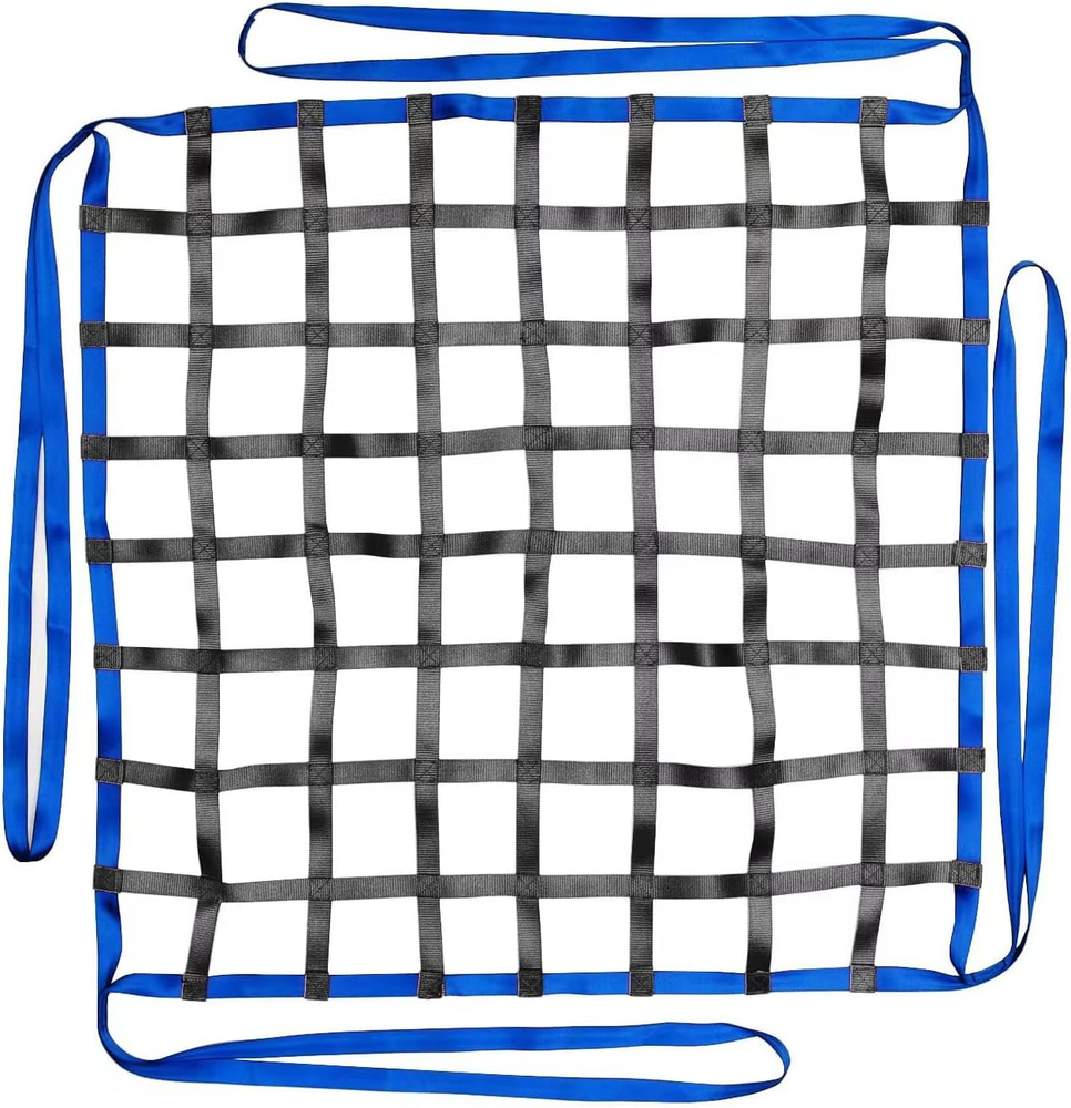 Safety Cargo Lifting Net Straps, Flat Nylon Sling Hoisting Net, Loading Heavy Ob