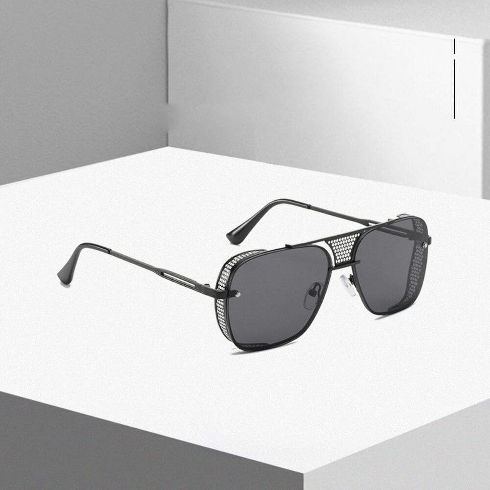 Steampunk Sunglasses for Men, Metal Hollow Frame Design, Trendy Eyewear for Sun