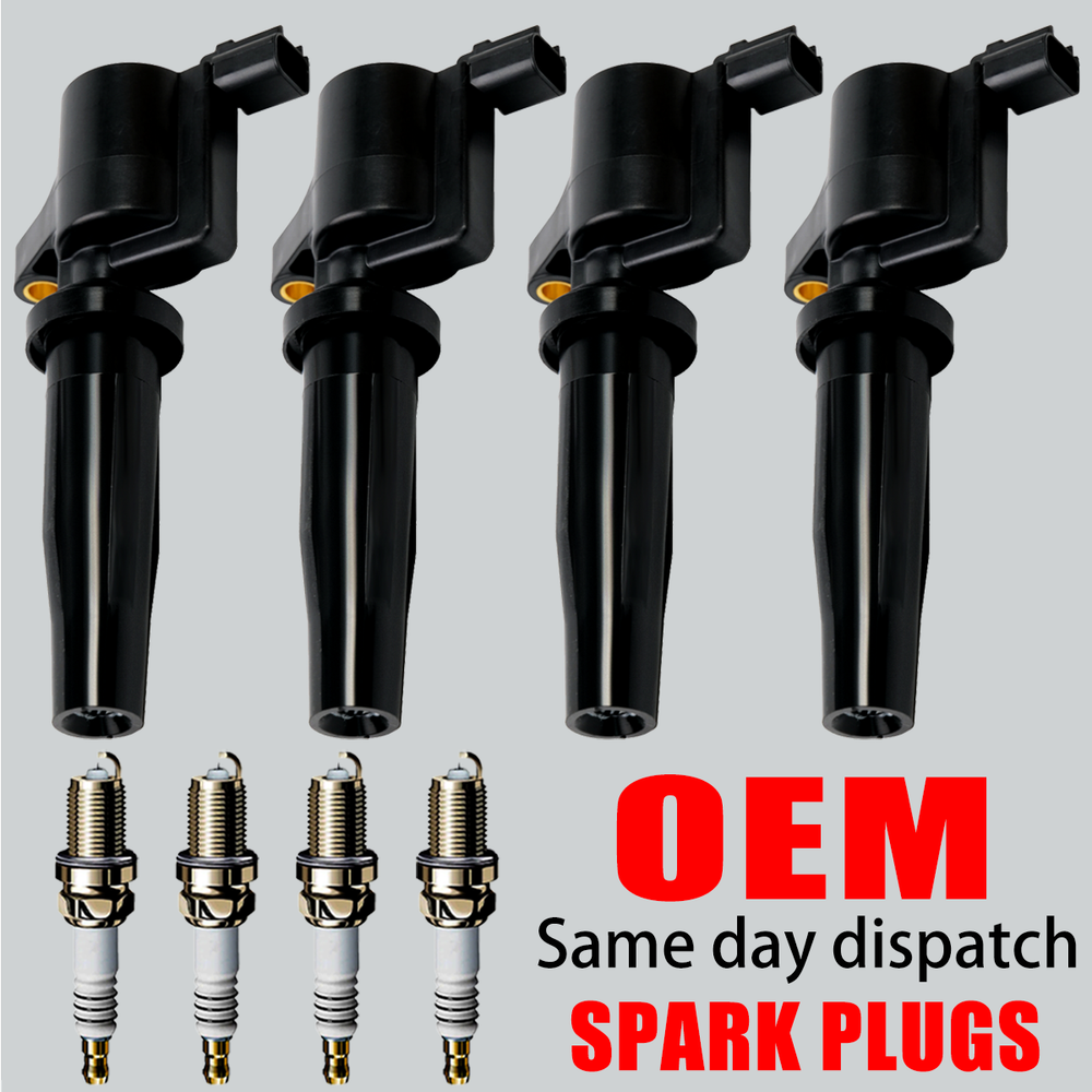 4X OEM Ignition Coil & Iridium Spark Plugs for Ford Focus Escape 2.0L 2.3L FD505 Replacement Set