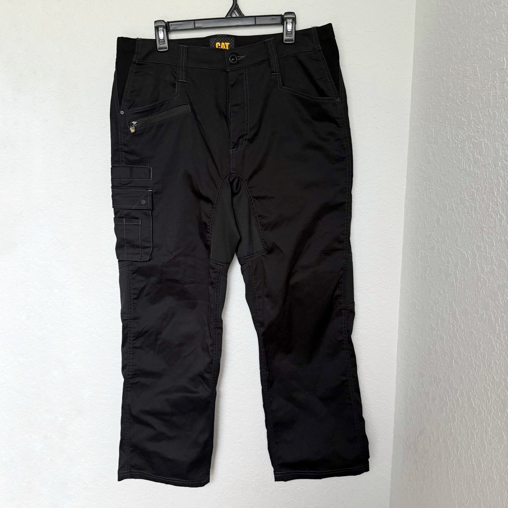Caterpillar Operator Flex Pants Men 36x30 Black Work Pants Stretch