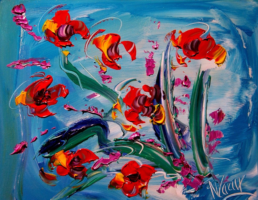 Mark Kazav FLORAL  Abstract Modern Original Oil Painting ON CANVAS teyy