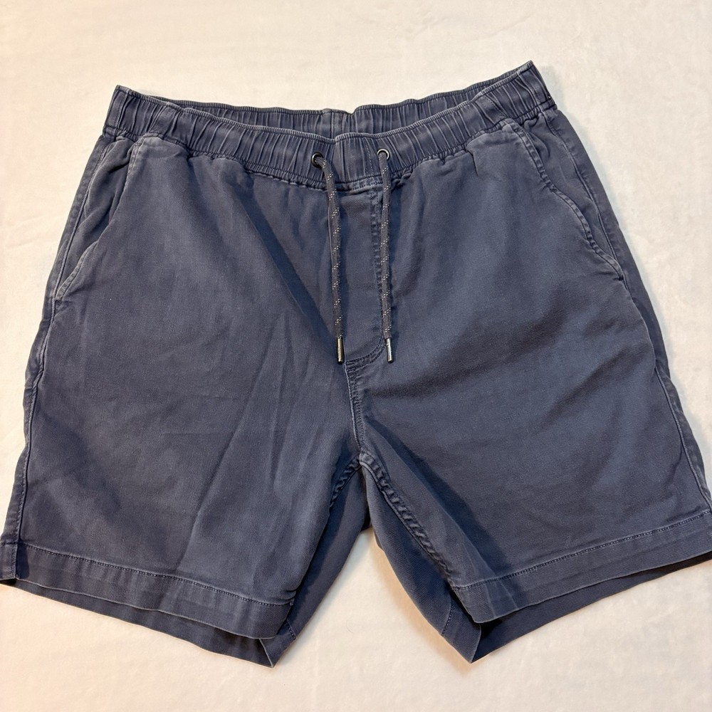 Faherty Essential Shorts Men Small Flat Front Elastic Waist 6” Inseam Drawstring