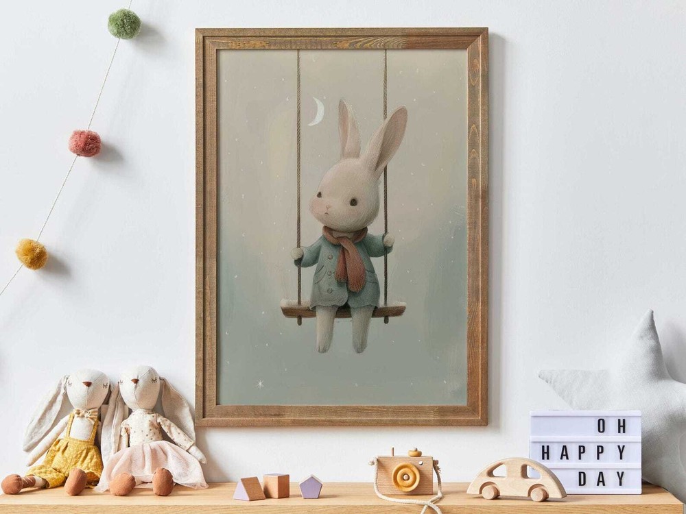 Bunny Nursery Art Animal Art For Childrens Room Cute Bunny Print Rabbit
