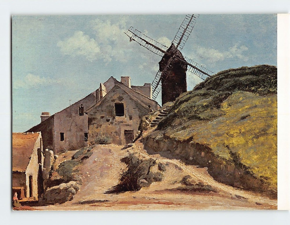 Postcard A Windmill at Montmartre Painting by Jean-Baptiste-Camille Corot