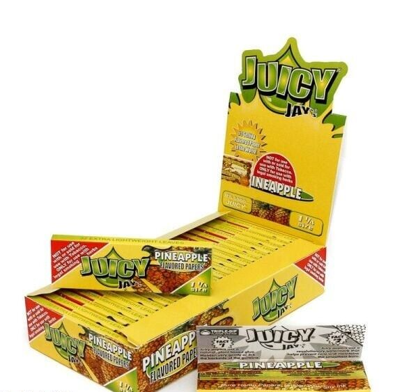 Juicy Jay’s Flavored Rolling Papers – Pineapple– 1 1/4 -24pks per display
