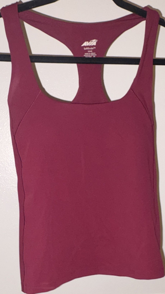 Avia SoftSculpt Women's Racerback Tank Top Pink Size S Stretch Scoop Neck