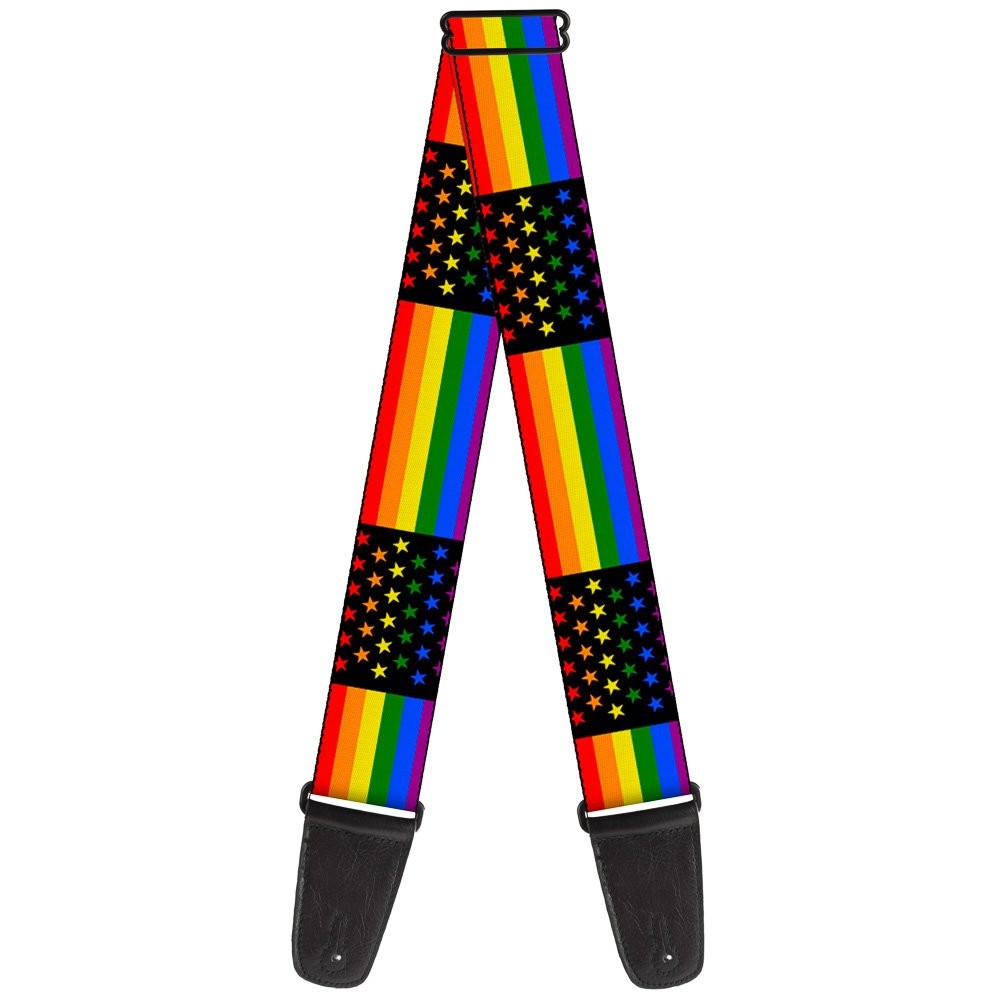 Guitar Strap - Flag American Pride Rainbow/Black ACC NEWAnother great item from Rarewaves USA | Free delivery!