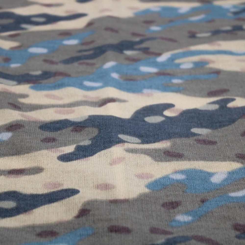 Camouflage Poly Spandex Hacci Fabric with 2-Way Stretch Non-Brushed