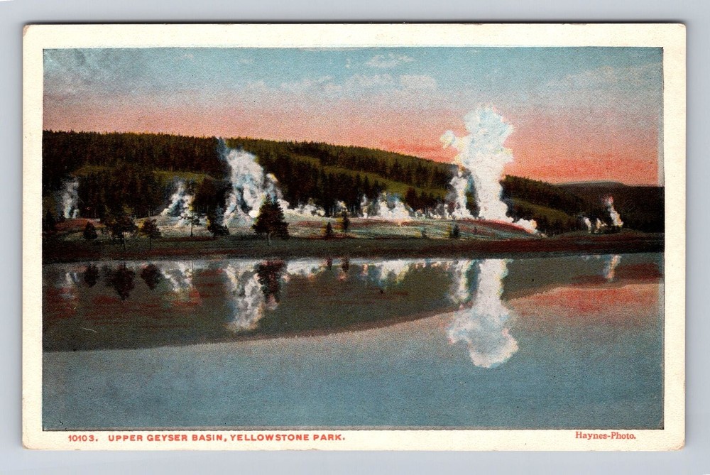 Yellowstone National Park, Upper Geyser Basin, Series #10103, Vintage Postcard