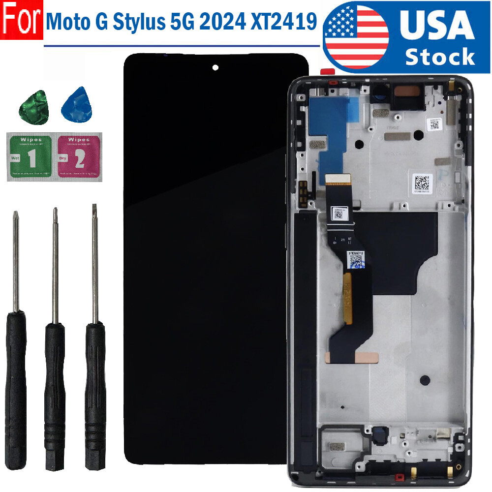USA For Motorola Moto G Stylus 5G 2024 XT2419 LCD Touch Screen Digitizer w/Frame