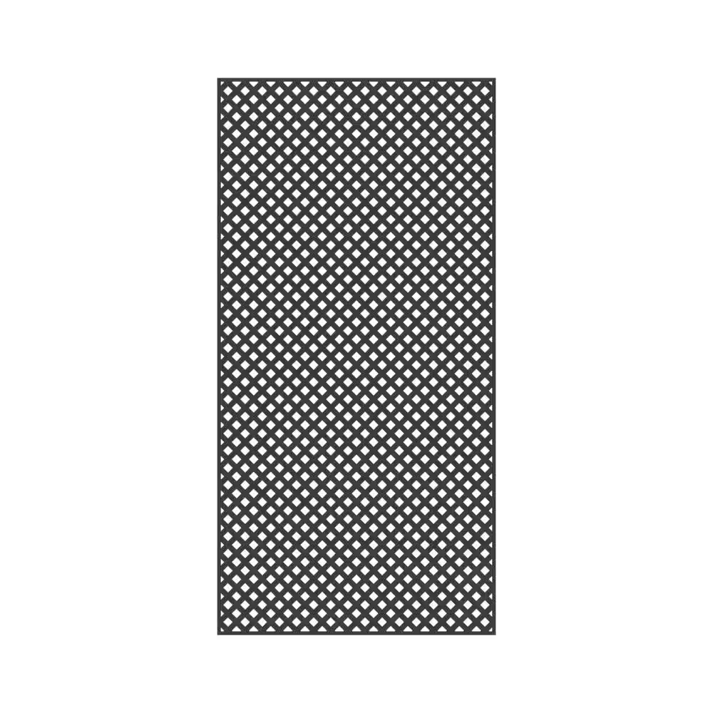 4 ft x 8 ft Espresso Framed Privacy Diamond Vinyl Lattice Panel