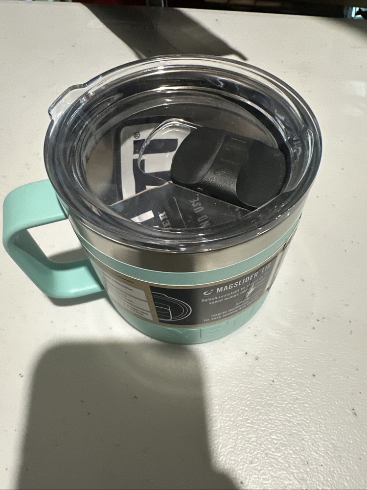 YETI Rambler 14 oz Stainless Steel Mug with MagSlider Lid in Sea Foam 100% Authentic