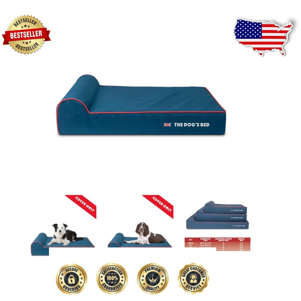 Durable Large Dog Bed Cover - Orthopedic Memory Foam Protector with UK Design