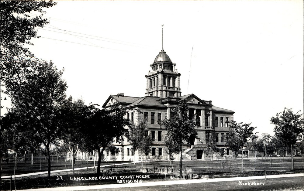Langlade County Court House ~ Antigo Wisconsin WI ~ RPPC real photo