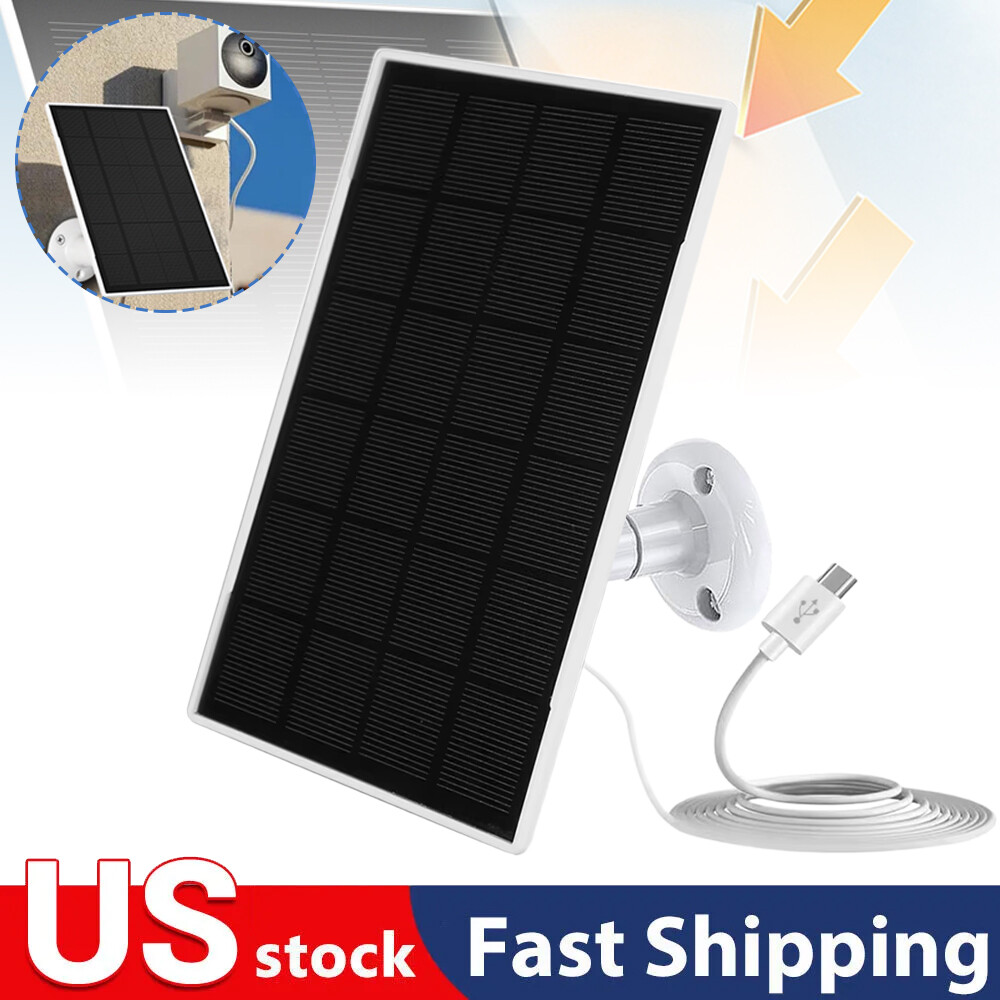 Solar Panel Micro USB CCTV Camera Battery Charger for Outdoor Security Cams