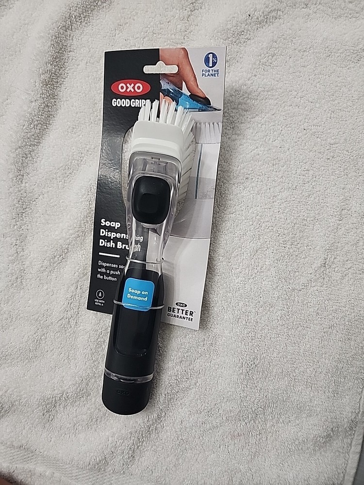 OXO Good Grips Soap Dispensing Dish Brush with Scraper 12361700 Brand New