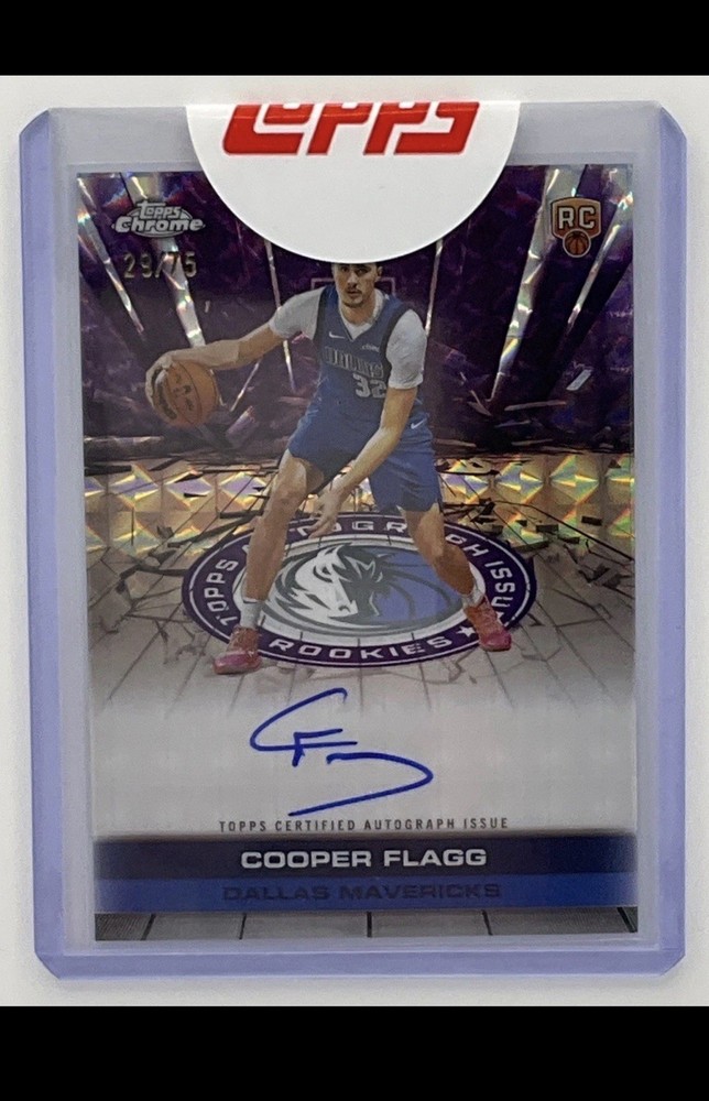 2025 Topps Chrome Cooper Flagg Purple Geometric Auto /75 Mavericks PACK