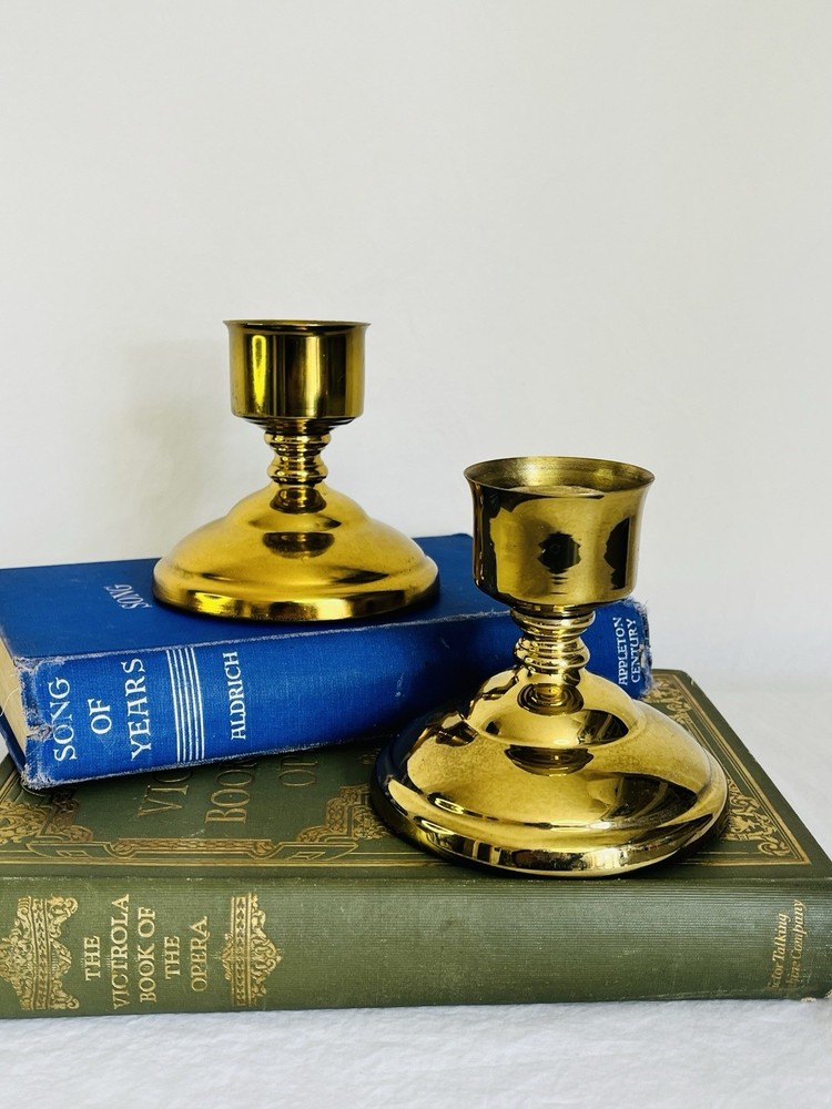 Vintage Brass Candlestick Holders by Coppercraft Guild Set of Two