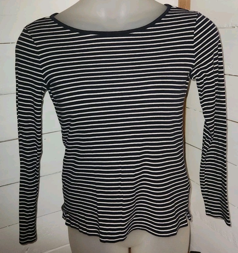 Talbots Weekend Tee Size Womens S Stripe Pattern Pullover Blue White Stripe