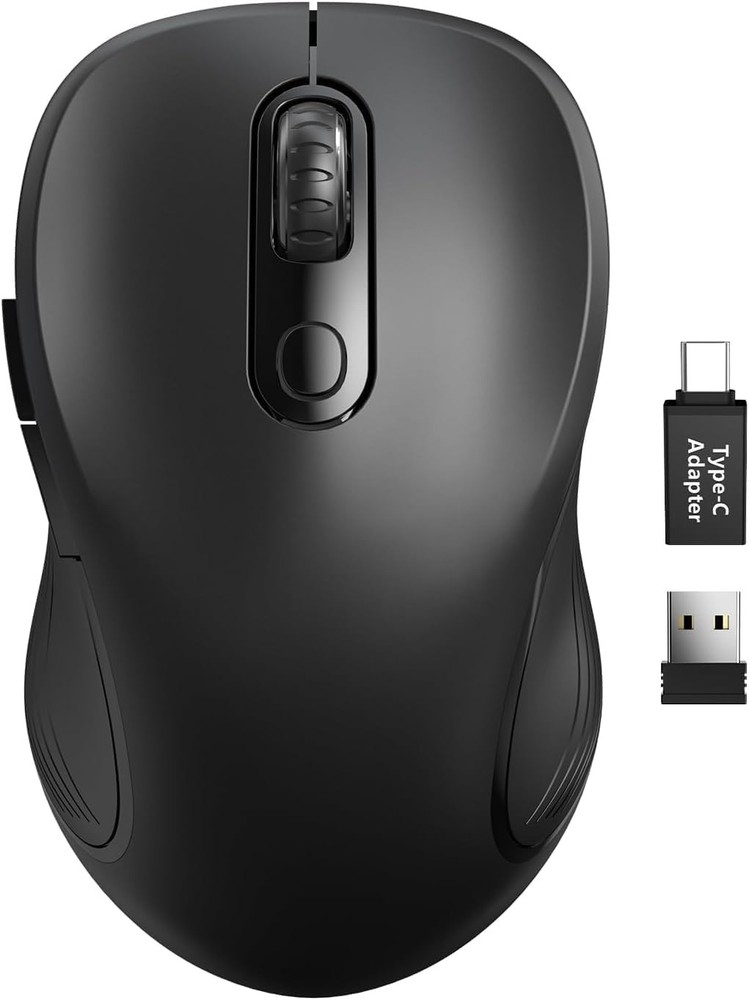 Wireless Ergonomic Mouse for Laptop 2 4GHz with Back and Forward Buttons Smooth Silent Click Compact Design for PC Mac Chromebook and More