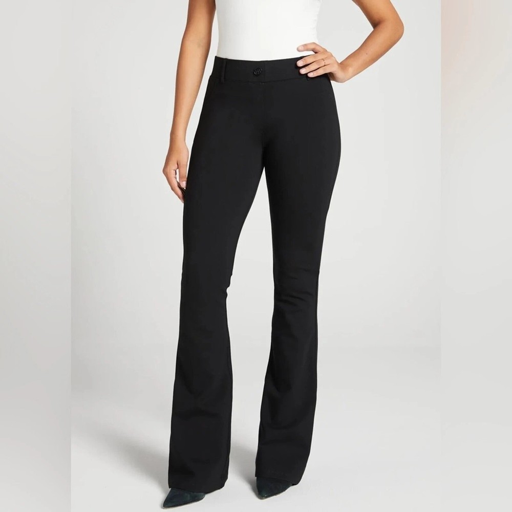 Betabrand Classic Dress Pant Yoga Pant Straight Black Size XL -NEW