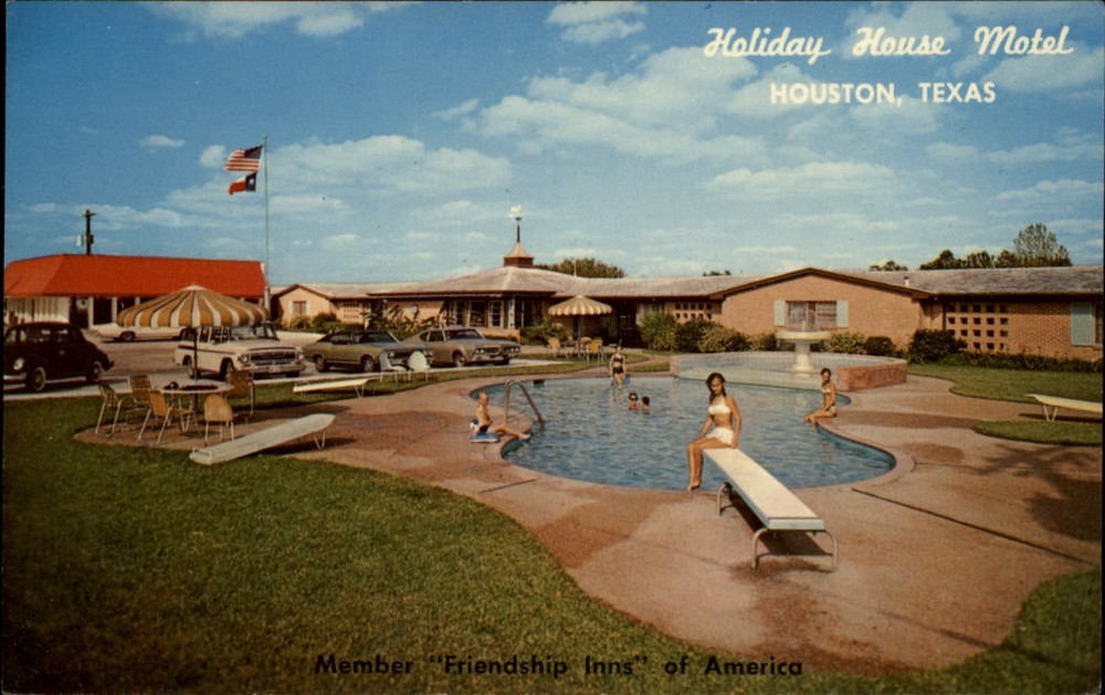 Holiday House Motel Houston Texas vintage postcard k285