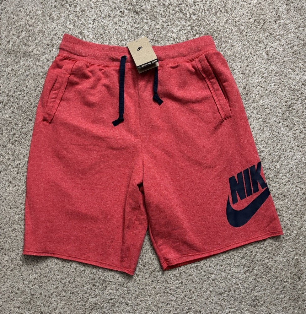 NEW Nike Shorts Mens Size Medium Red Sport Essential French Terry Alumni Shorts