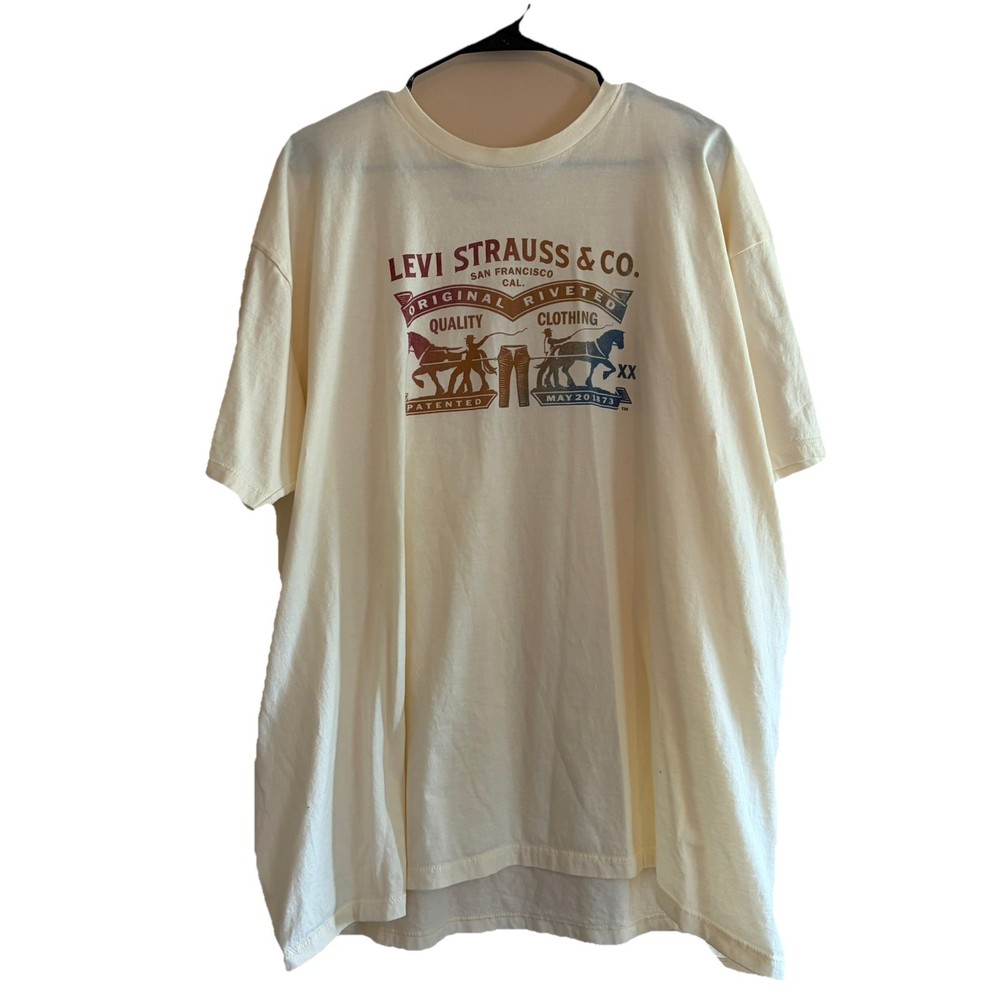 Men’s Levi’s Tshirt 3xl Tan Short Sleeve Graphic Tee 100 Cotton Logo Print