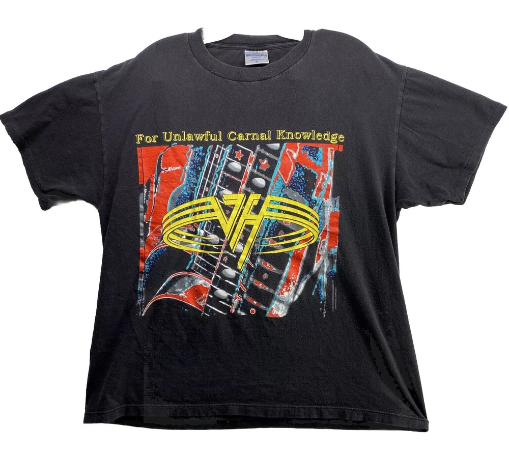Vintage Van Halen For Unlawful Carnal Knowledge 1991 Band Tour Shirt XL  Black