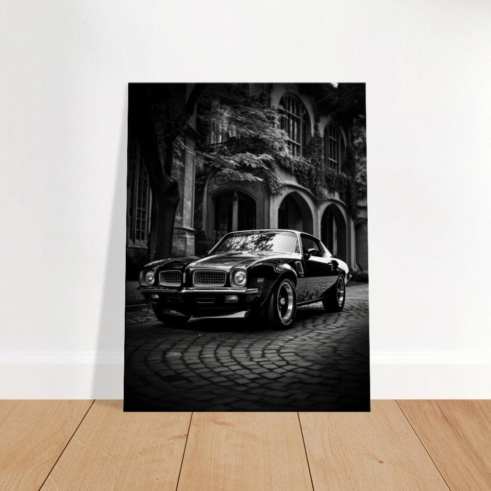 Vintage Classic American Black and White Car Wall Art Canvas Unframed Print Art