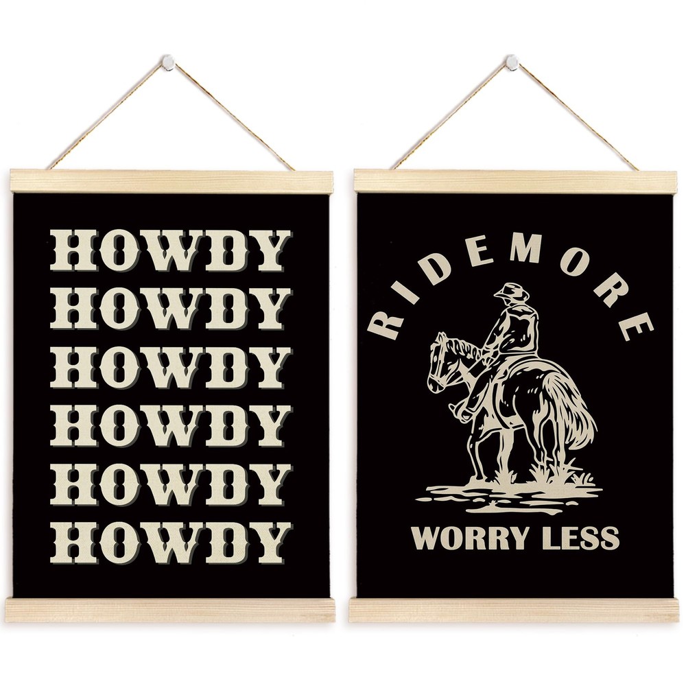 TAEDIN Western Wall Art Poster Hanger Frame Set of 2 Black 12x16