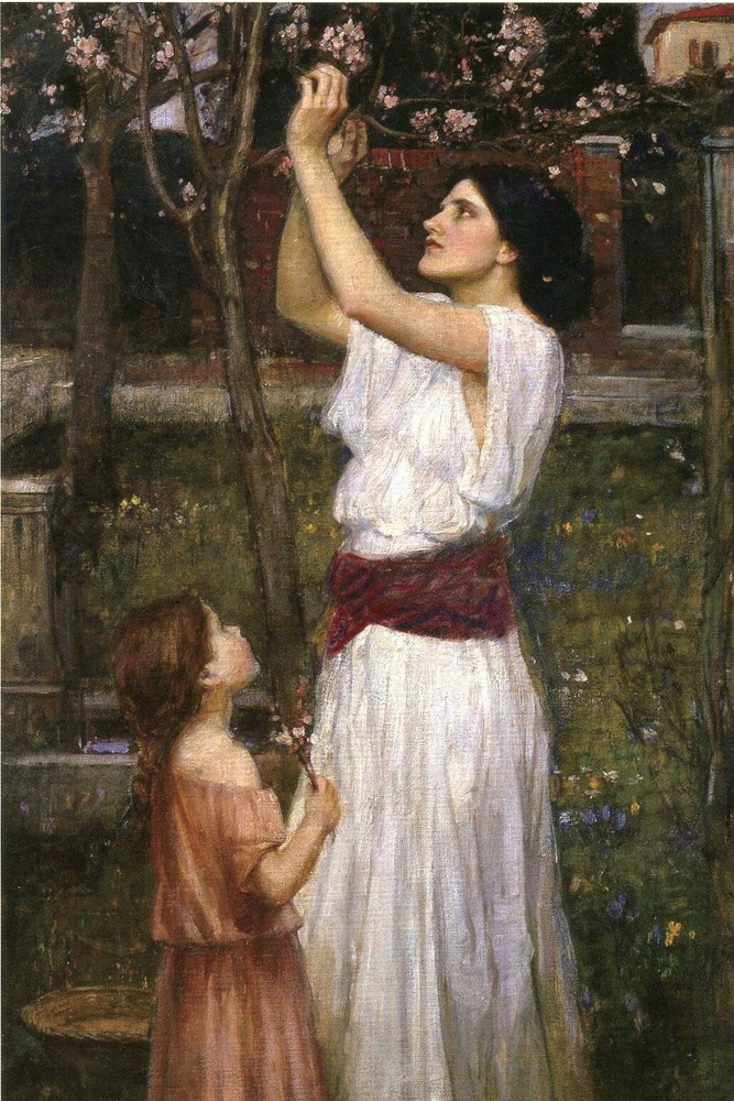 Gathering Almond Blossoms, J William Waterhouse (1849-1917) --New POSTCARD