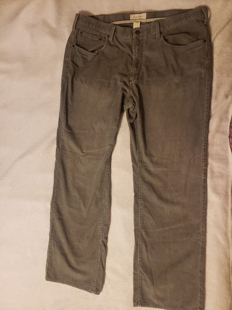 Sonoma Light Gray Corduroy Straight Leg Men's Pants Size 40x32