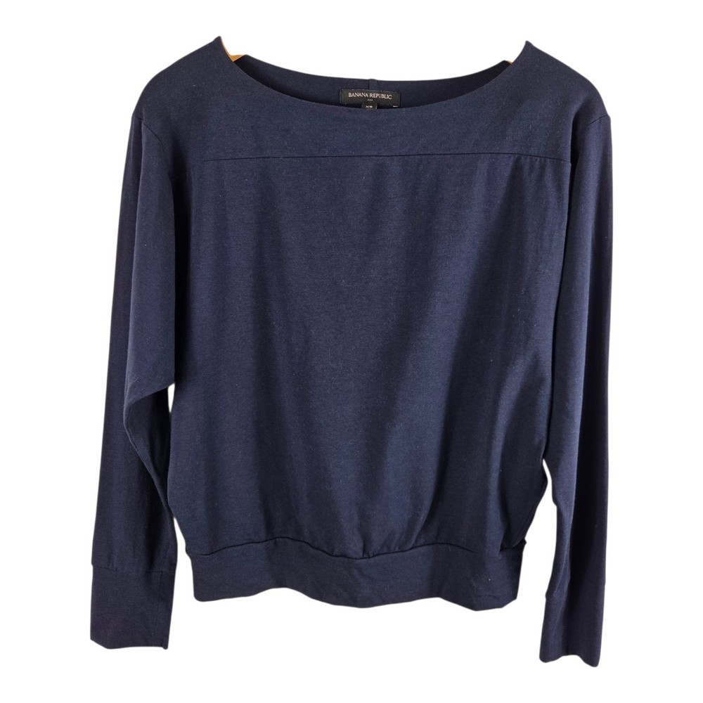 Banana Republic Navy Boatneck Lightweight Knit Top Size Extra Small