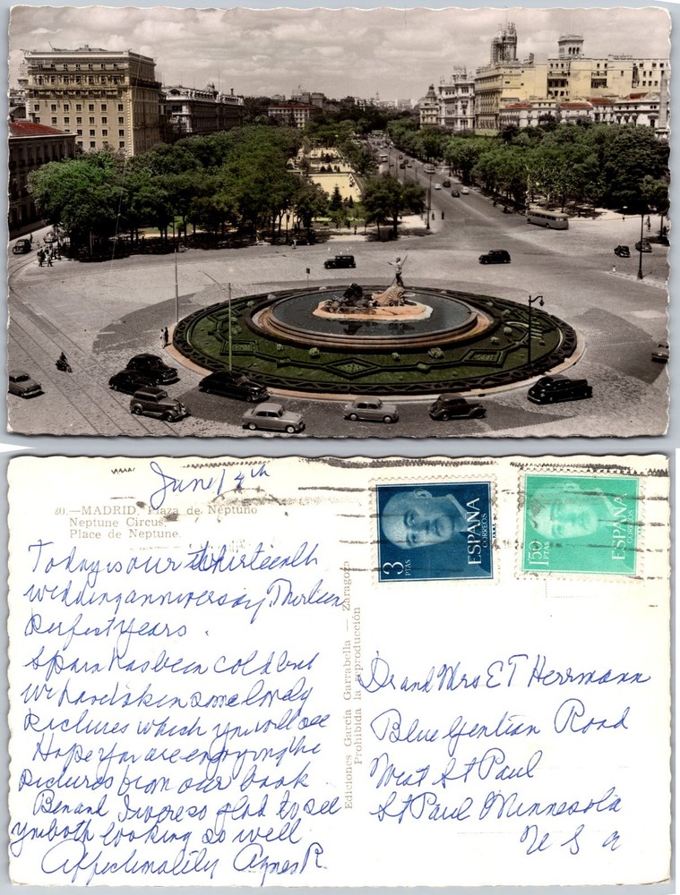 Continental Plaza De Cibeles Madrid Postcard