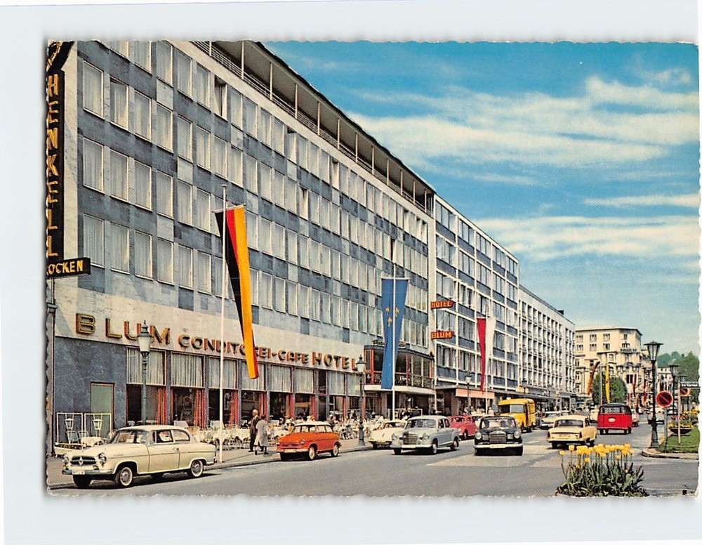 Postcard Wilhelmstrasse Wiesbaden Germany
