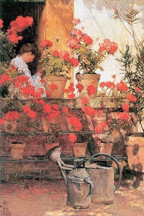 Frederick Childe Hassam Red Geraniums Art Poster Print