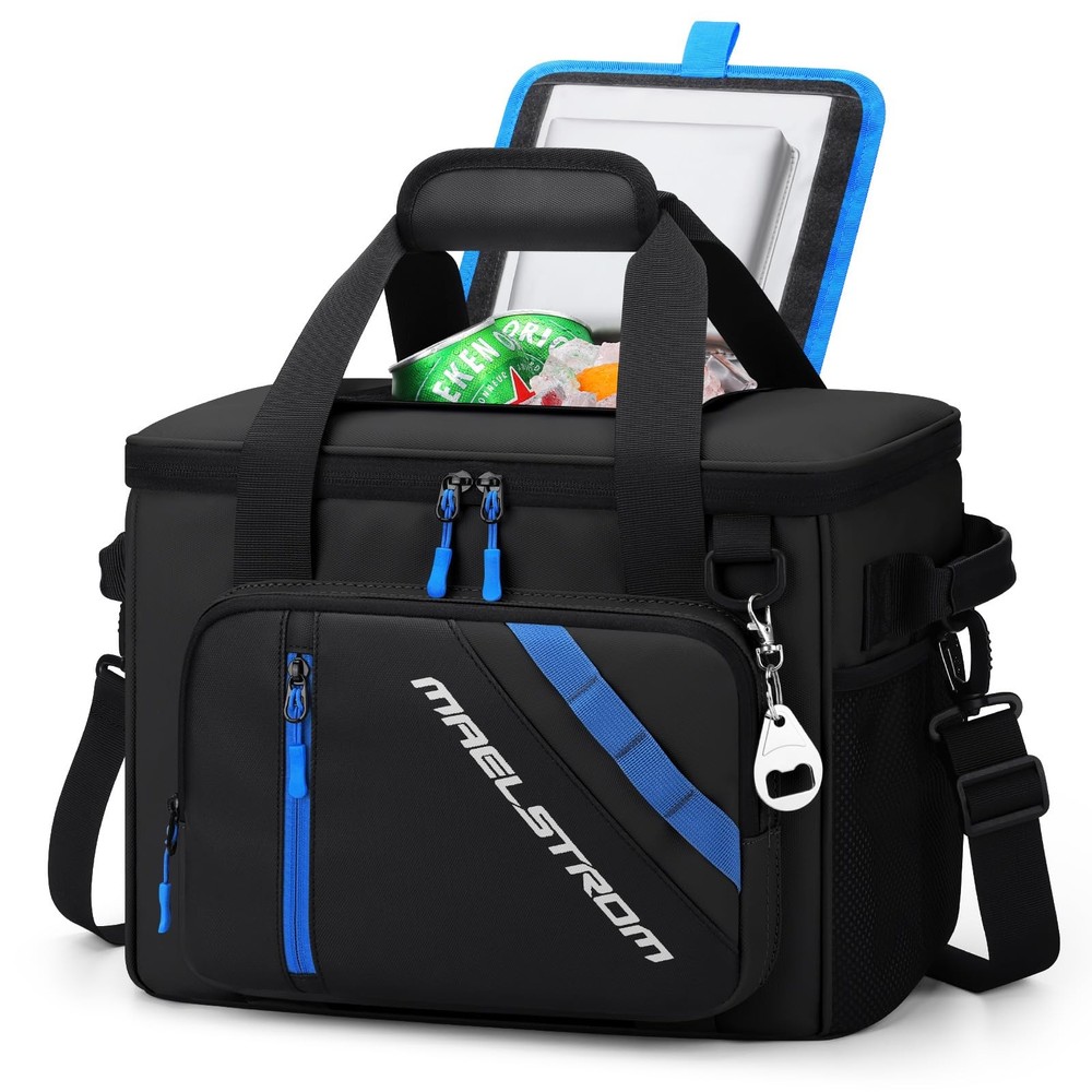 Maelstrom 30 Can Large Leakproof Soft Cooler Bag, Insulated Large, Black