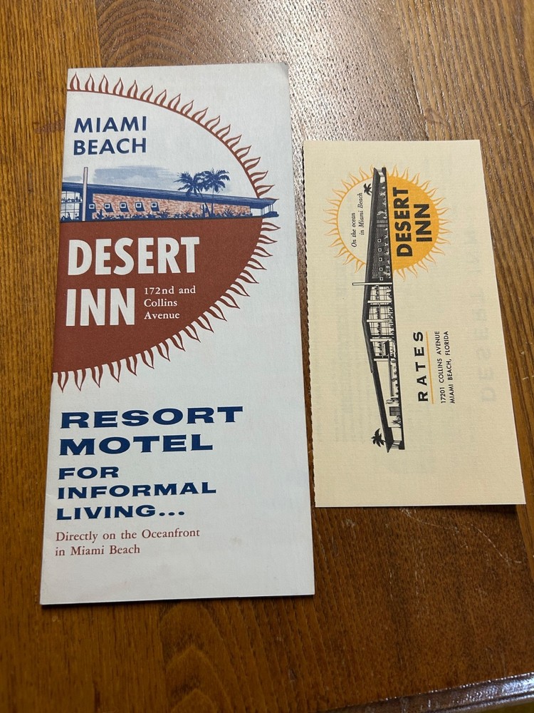 Vintage 1950’s Miami Beach The  Desert Inn Motel Brochure  Florida