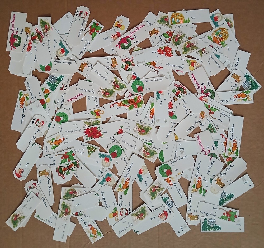 Vintage Christmas Gift Tags (150+ To/From Tags) 50's, 60's, 70's Vtg XMAS