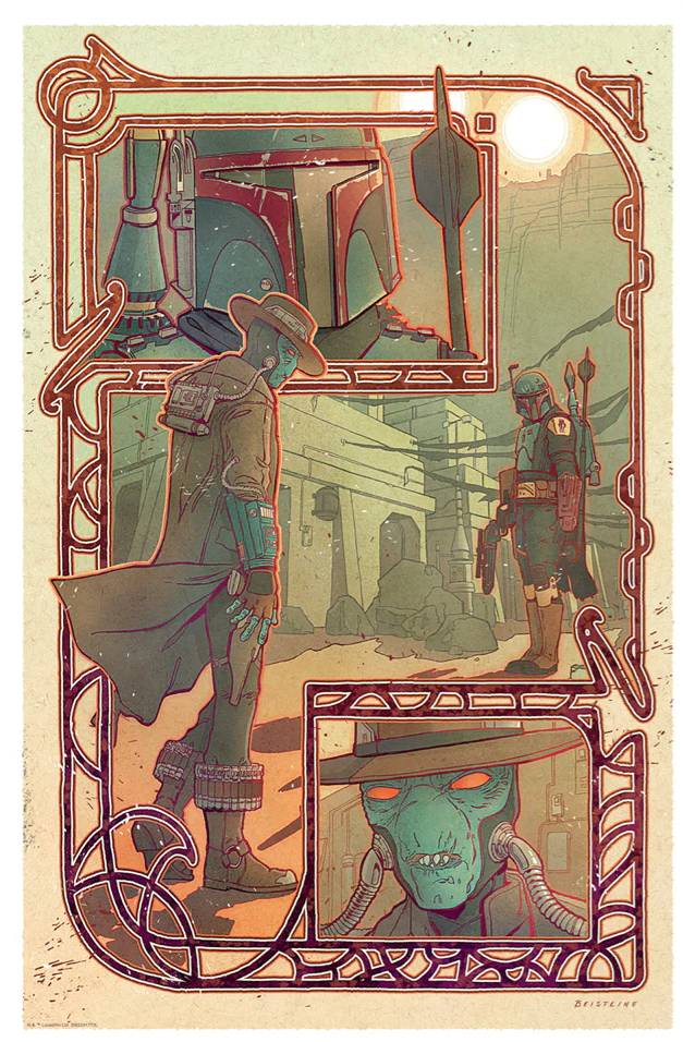 Star Wars Mandalorian Book of Boba Fett Bane Poster Lithograph Print 16x24 Mondo