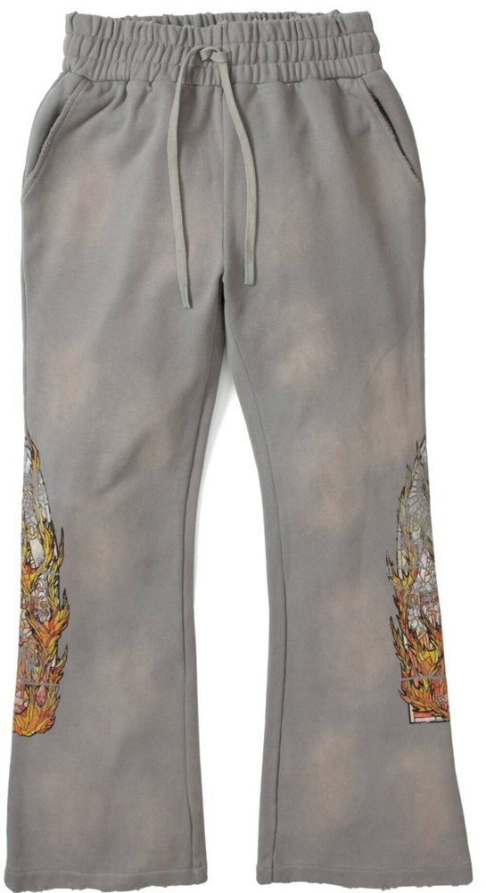 Who Decides War Faded Flame Glass Sweatpant Grey