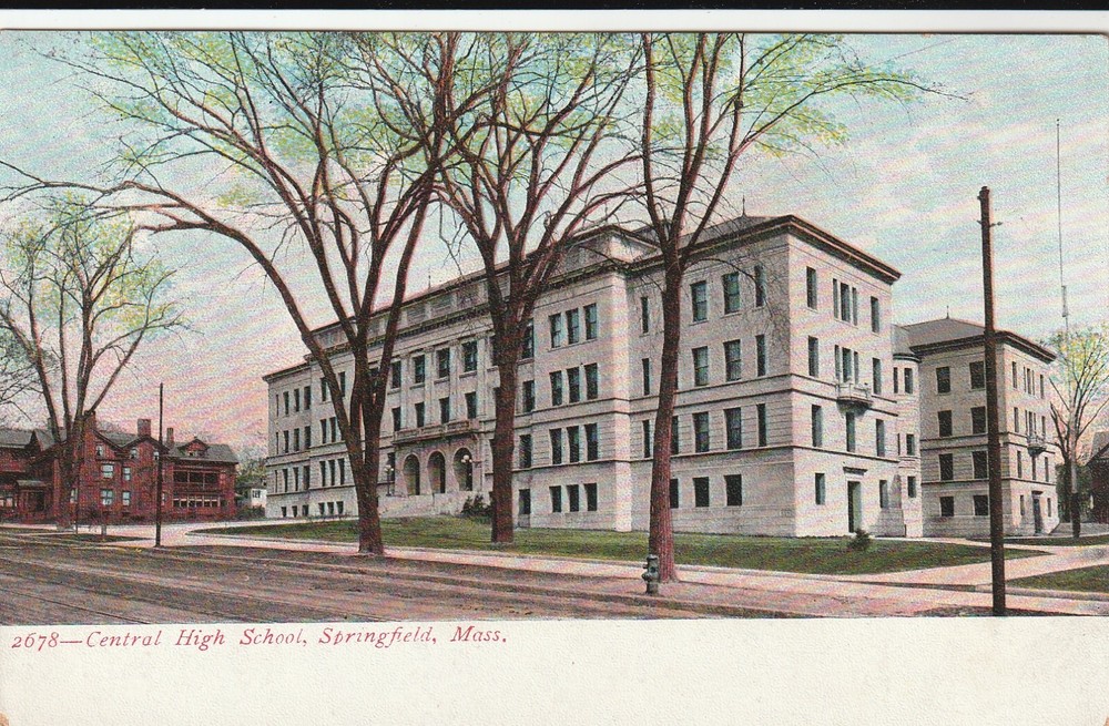 Springfield,MA Central High School Hampden County Massachusetts Postcard