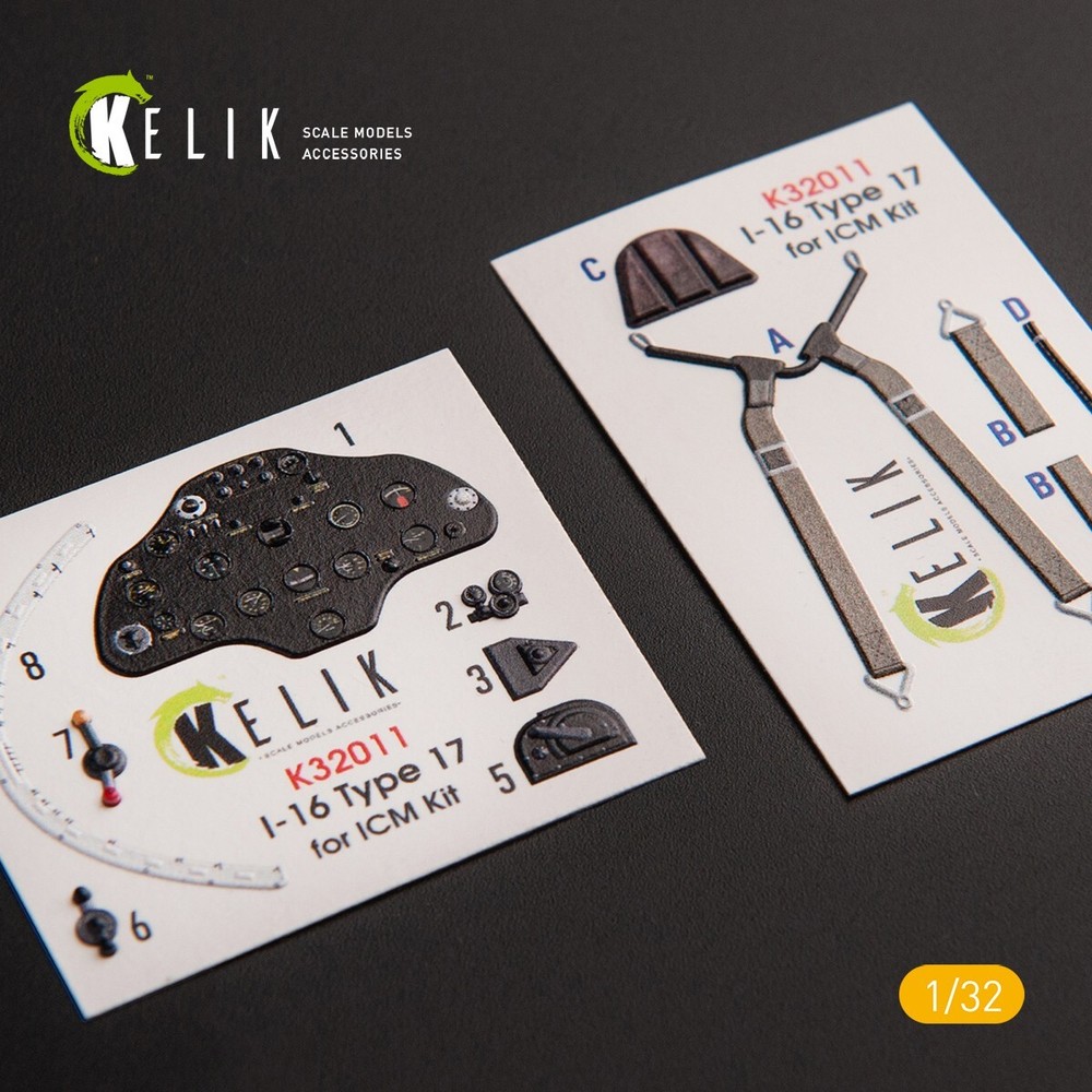 I-16 type 17 -. Interior 3D Decals (for ICM) Scale 1:32 KeliK K32011